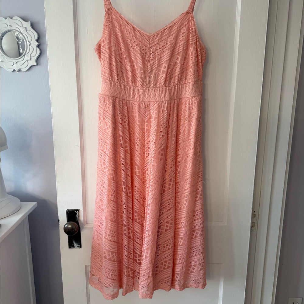 Torrid Pink lace Midi Dress